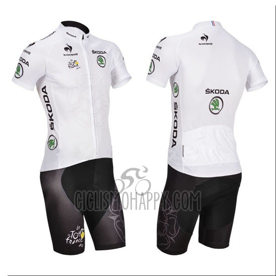 Tour de France Cycling Jersey Bib Short 2014 Men Short Sleeve White